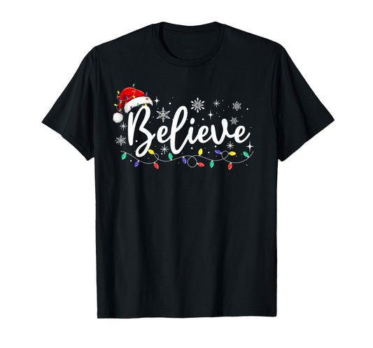 Christmas Shirt - Believe Santa Claus Believe Christmas Kids T-Shirt