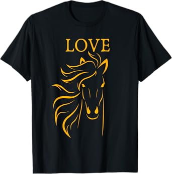 Women and Girls Stylish Love Horse Head T-Shirt