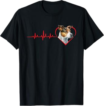 Jack Russell Terrier Heartbeat - Dog Breeder Animal Lover Men Women Kids T-Shirt