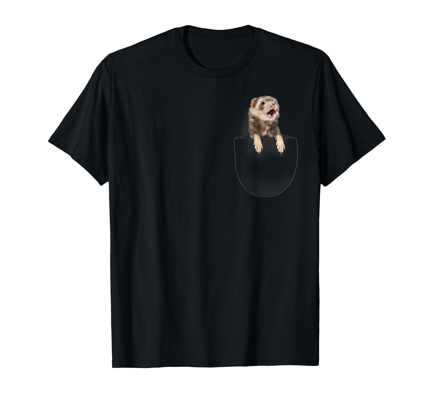 funny pet ferret tshirt. Funny ferret in pocket T-Shirt
