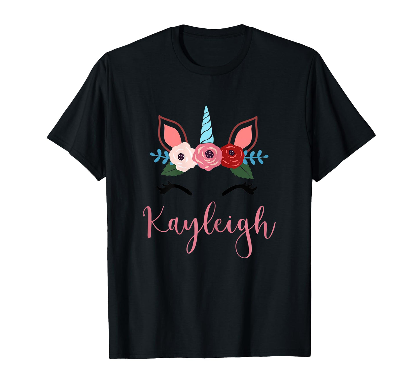 Cute Kayleigh Magical Floral Unicorn For Girls T-Shirt