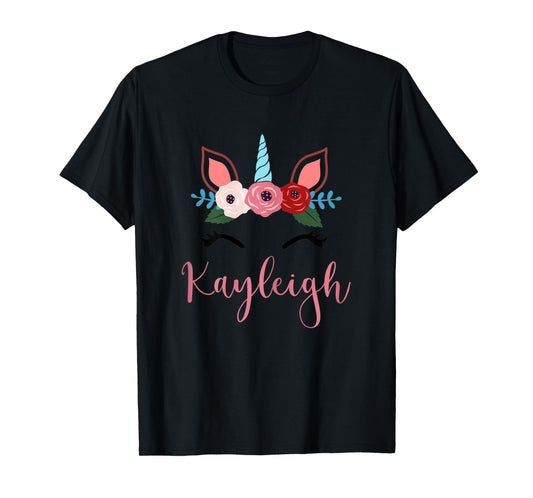 Cute Kayleigh Magical Floral Unicorn For Girls T-Shirt