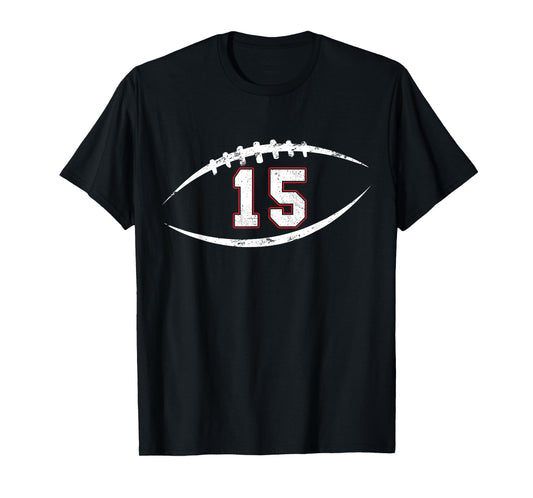 15 Number Vintage Football Player 15 Lucky Number Birthday T-Shirt