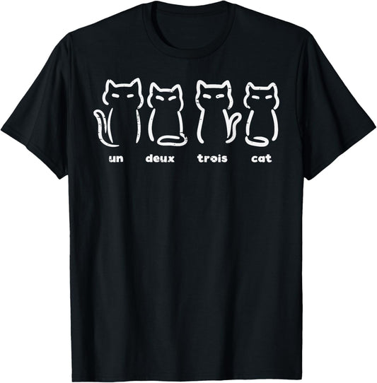 Un Deux Trois Cat Funny French Pun Women Girls Kids Toddler T-Shirt