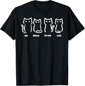 Un Deux Trois Cat Funny French Pun Women Girls Kids Toddler T-Shirt