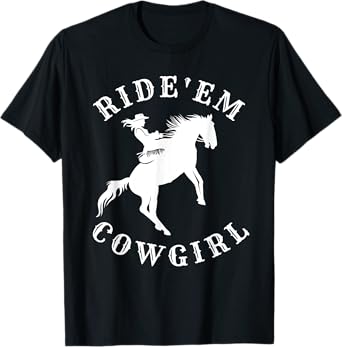 Western Ride'em Cowgirl Retro Vintage counrty arch T-Shirt