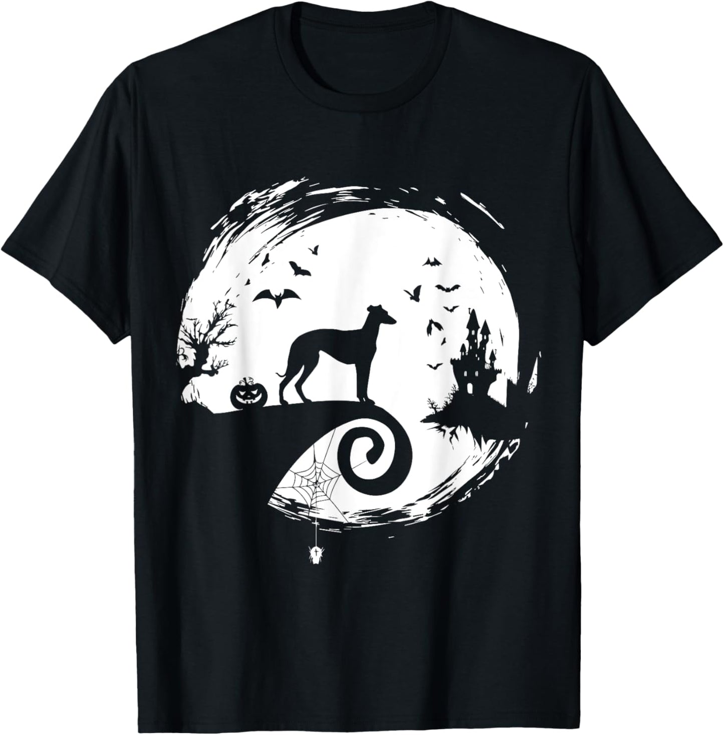 Italian Greyhound Halloween Costume Moon Silhouette T-Shirt