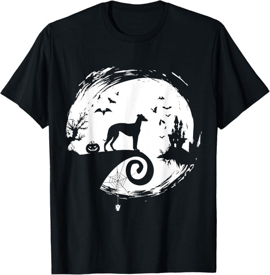 Italian Greyhound Halloween Costume Moon Silhouette T-Shirt