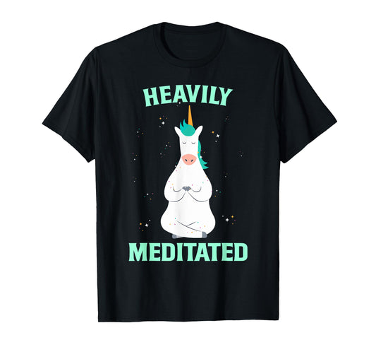 Unicorn Heavily Meditated Funny Yoga Meditation T-Shirt