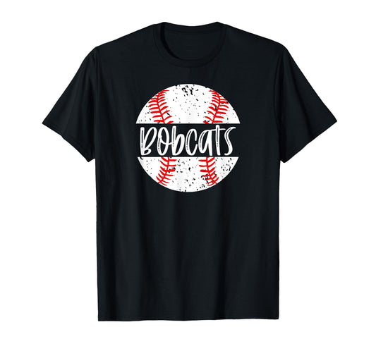 Bobcats Baseball Team Mascot School Spirit Game Day T-Shirt
