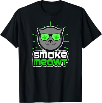Cat Weed Design Smoke Meowt Gift Men Women T-Shirt