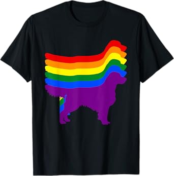 Gay Pride Golden Retriever LGBT Rainbow Flag Awareness T-Shirt
