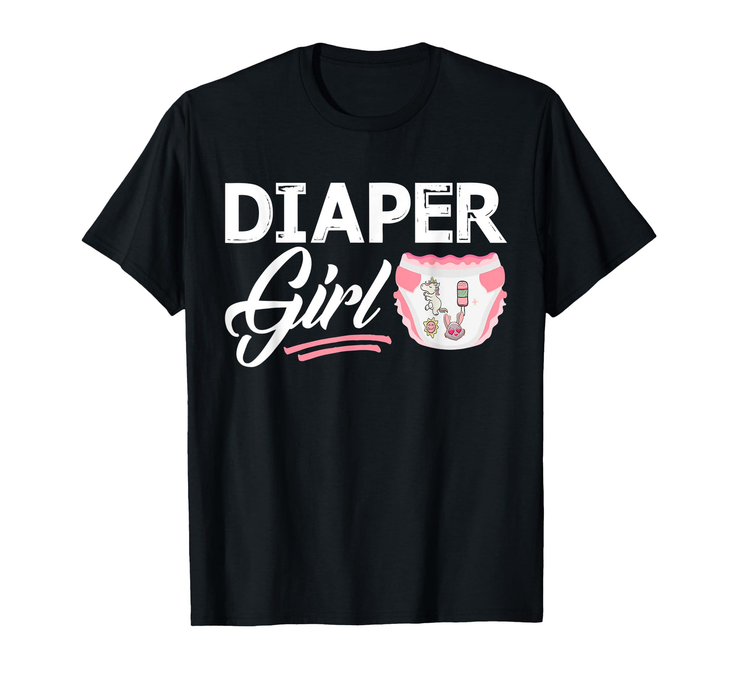 Diaper Girl Baby Diaper Boy Padded Princess Little One Girl T-Shirt