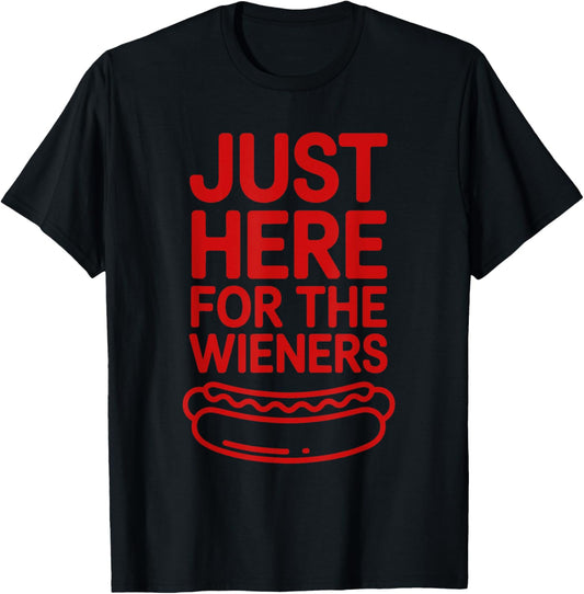 Vintage I'm Just Here For The Wieners 4th Of July Hot Dog T-Shirt