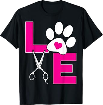 Cute Dog Groomer Funny Dog Grooming Love Christmas Men Women Girls Kids T-Shirt