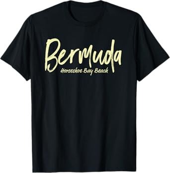 Bermuda Vacation Horseshoe Bay Beach Handwritten Font T-Shirt