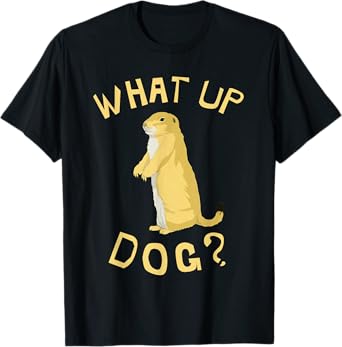 Prairie Dog Shirts & Gifts What Up Dog? Prairie Dog Kids Unisex Black Cartoon T-Shirt
