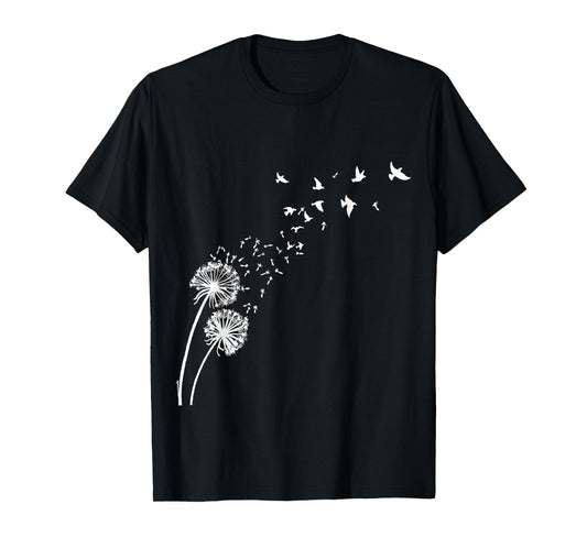 Dandelion Birds Tee Shirt Dandelion Shirt Funny Fly T-Shirt T-Shirt