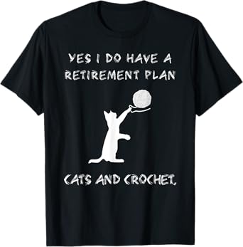 Crochet Cute Cat Kitty Knitting Pet Animal Crocheting T-Shirt