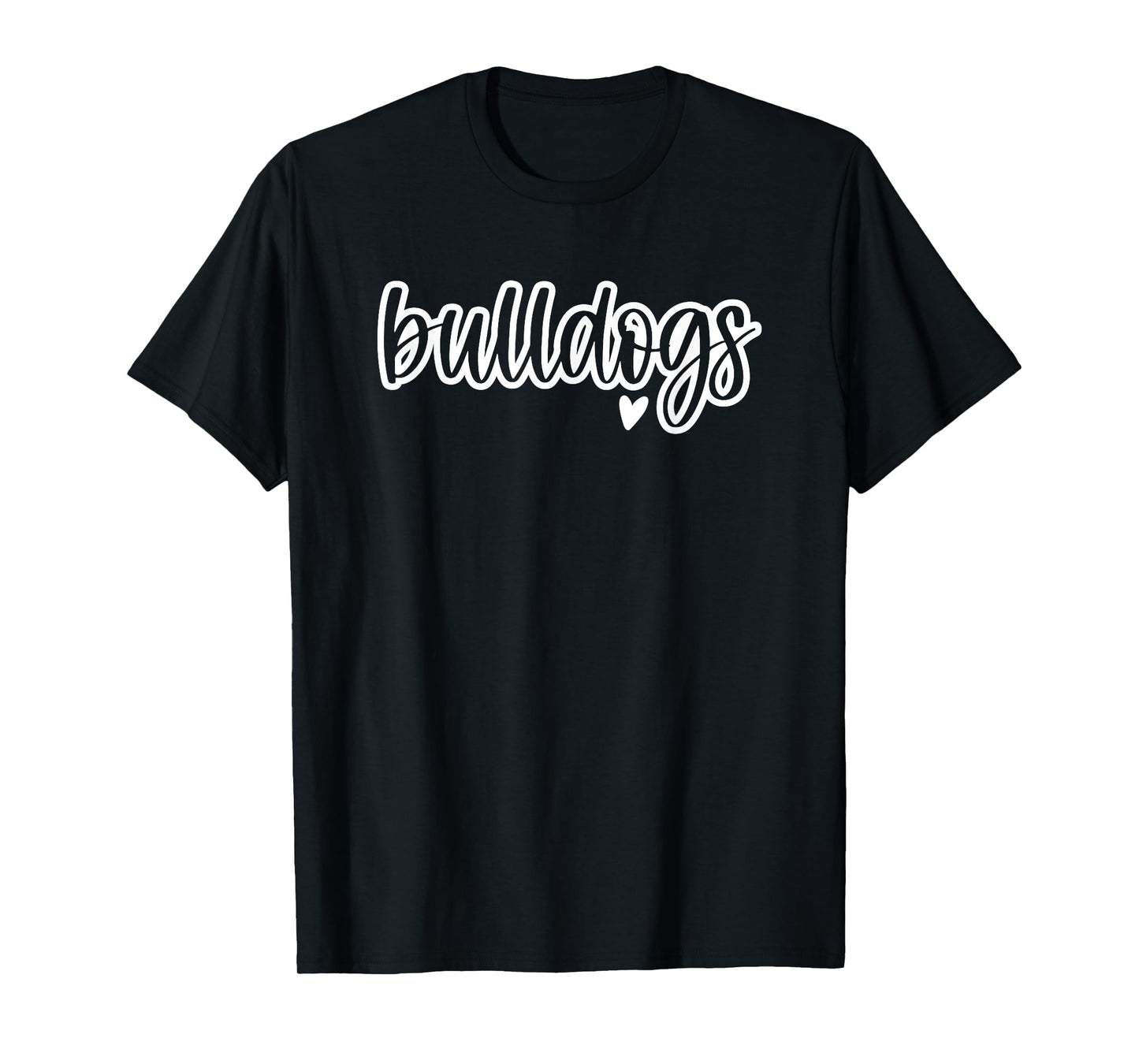 Cute Bulldogs Script Game Mascot Day - Matching Team Color T-Shirt