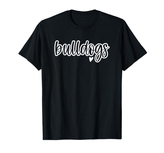 Cute Bulldogs Script Game Mascot Day - Matching Team Color T-Shirt