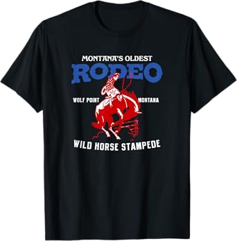 Wolf Point Montana Wild Horse Stampede Rodeo Vintage T-Shirt T-Shirt