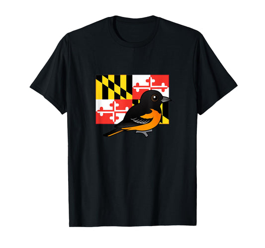 State Birdorable of Maryland: Cute Baltimore Oriole T-Shirt