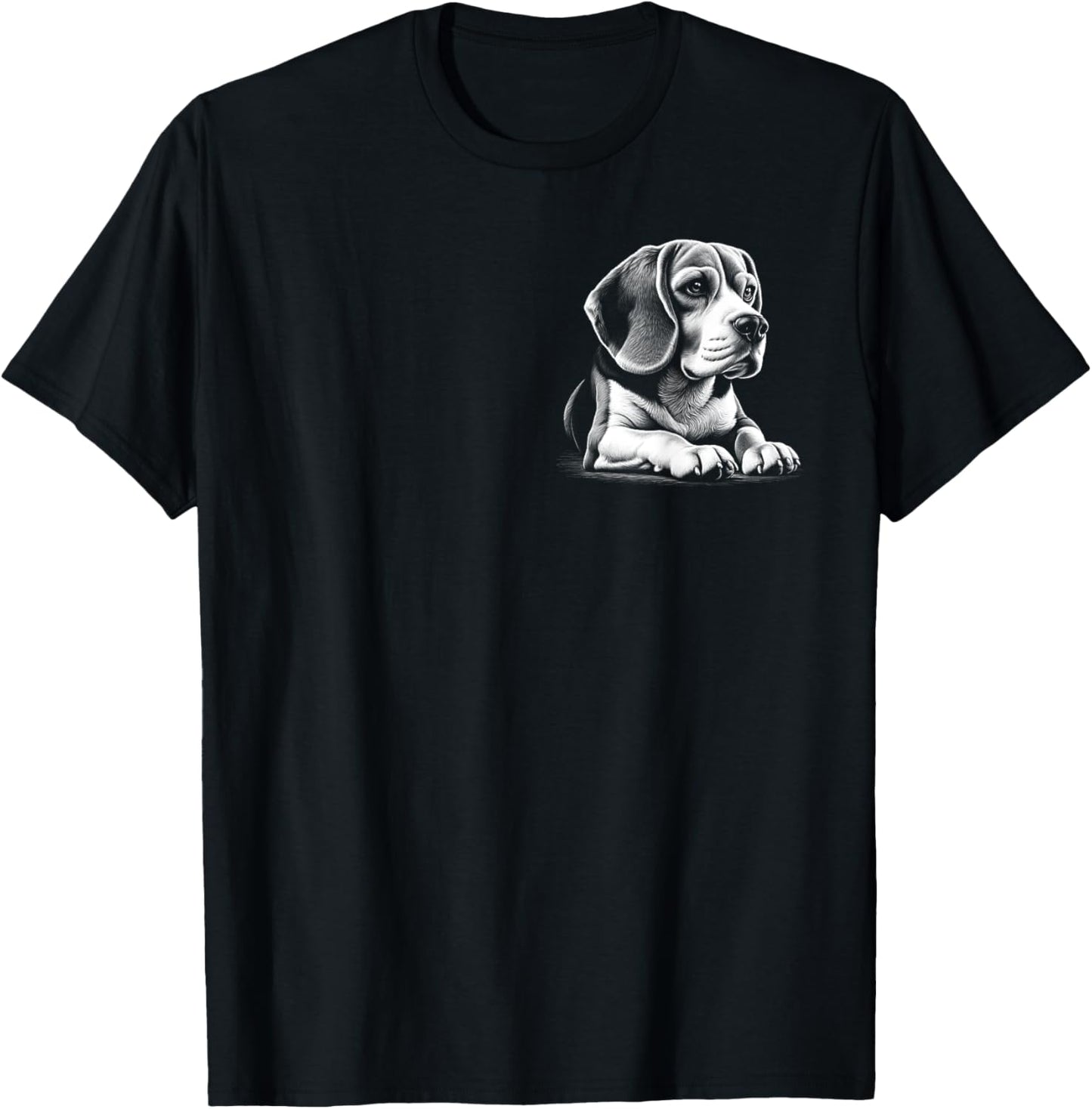Cute Beagle Portrait in Lying Pose on Chest T-Shirt