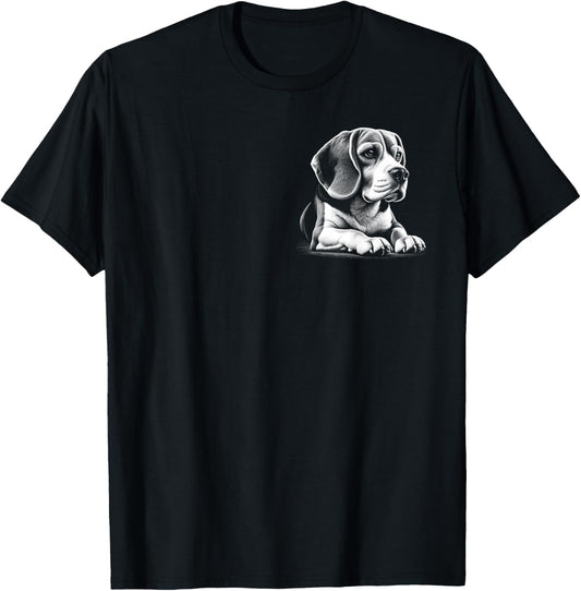 Cute Beagle Portrait in Lying Pose on Chest T-Shirt