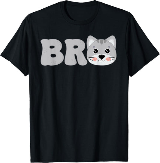 Brother of The Birthday Kids Funny Cat Bro Family T-Shirt