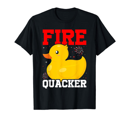Fire Quacker Rubber Duck 4th Of July Firework T-Shirt