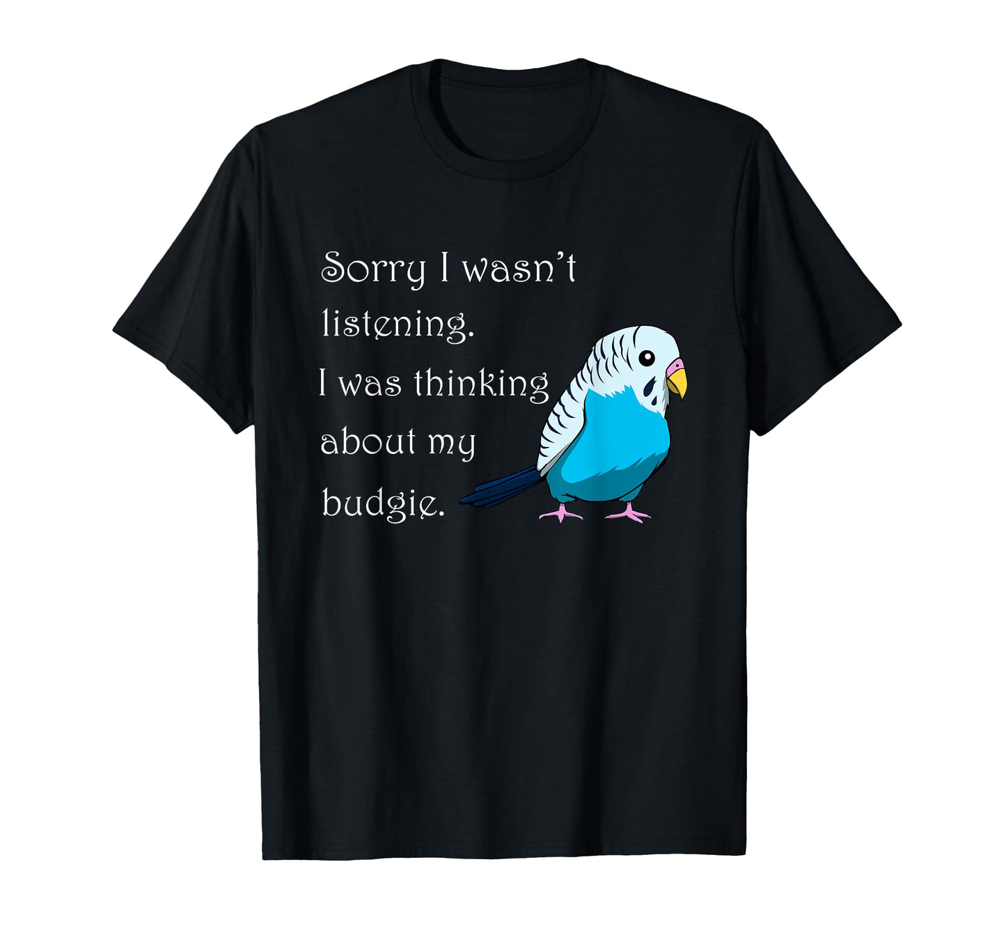 Thinking About My Budgie Cute Budgerigar T-Shirt