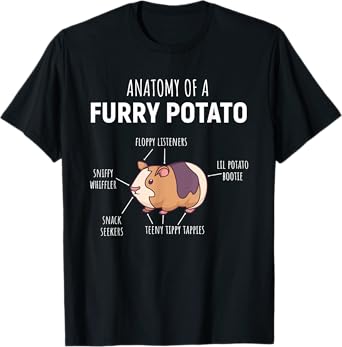 Anatomy Of A Furry Potato Guinea Pig Lover Gift T-Shirt
