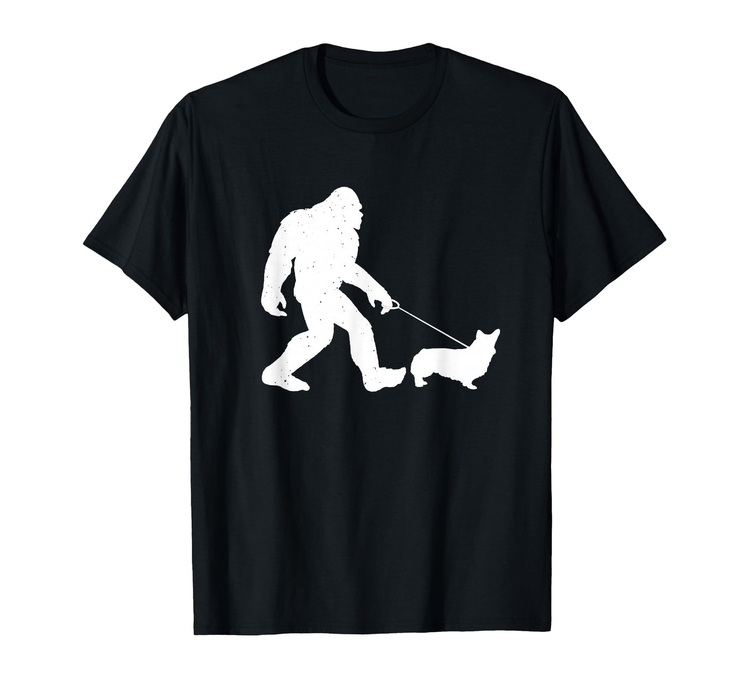Bigfoot Walking Corgi Dog Funny Gift T-Shirt