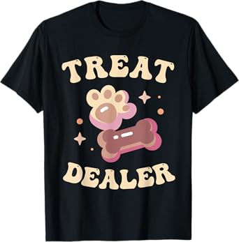 Dog Treat Dealer Funny Retro Groovy Pet Lover Dog Lover Men Women Girls Kids T-Shirt