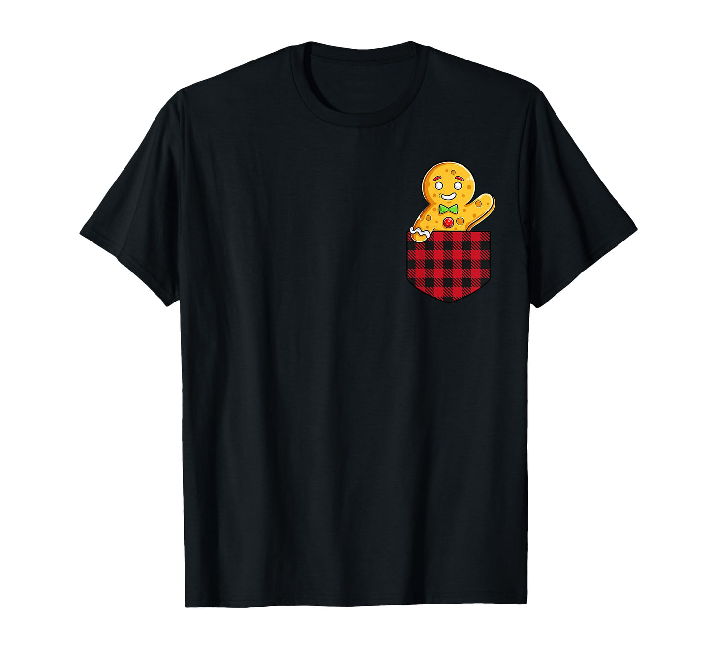 Gingerbread Man In Pocket Funny Christmas Cookie Boys Girls T-Shirt