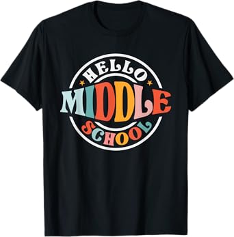 Hello Middle School Groovy First Day of Middle School T-Shirt