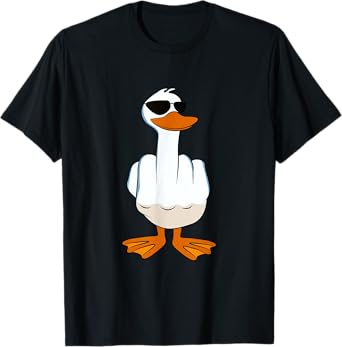 I Don't Give A Duck Funny Middle Finger Offensive Rude Duck T-Shirt