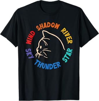 Wind Shadow River Star Thunder Sky Cat Feline T-Shirt
