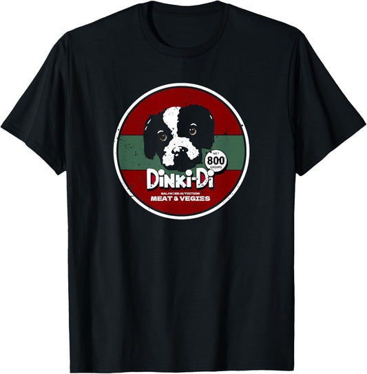 Dead Good Tees Dinki-Di Dog Food Movie Themed Cartoon T-Shirt - Unisex-Adults, Black, Small, Short Sleeve