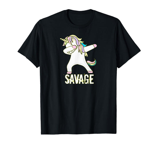 Savage Unicorn Shirt for Youth Adult Women Girls T-Shirt