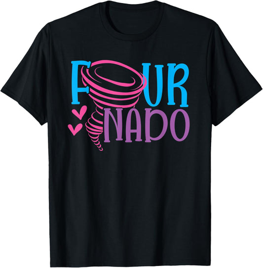 Cute Four Nado Birthday Heart Design T-Shirt