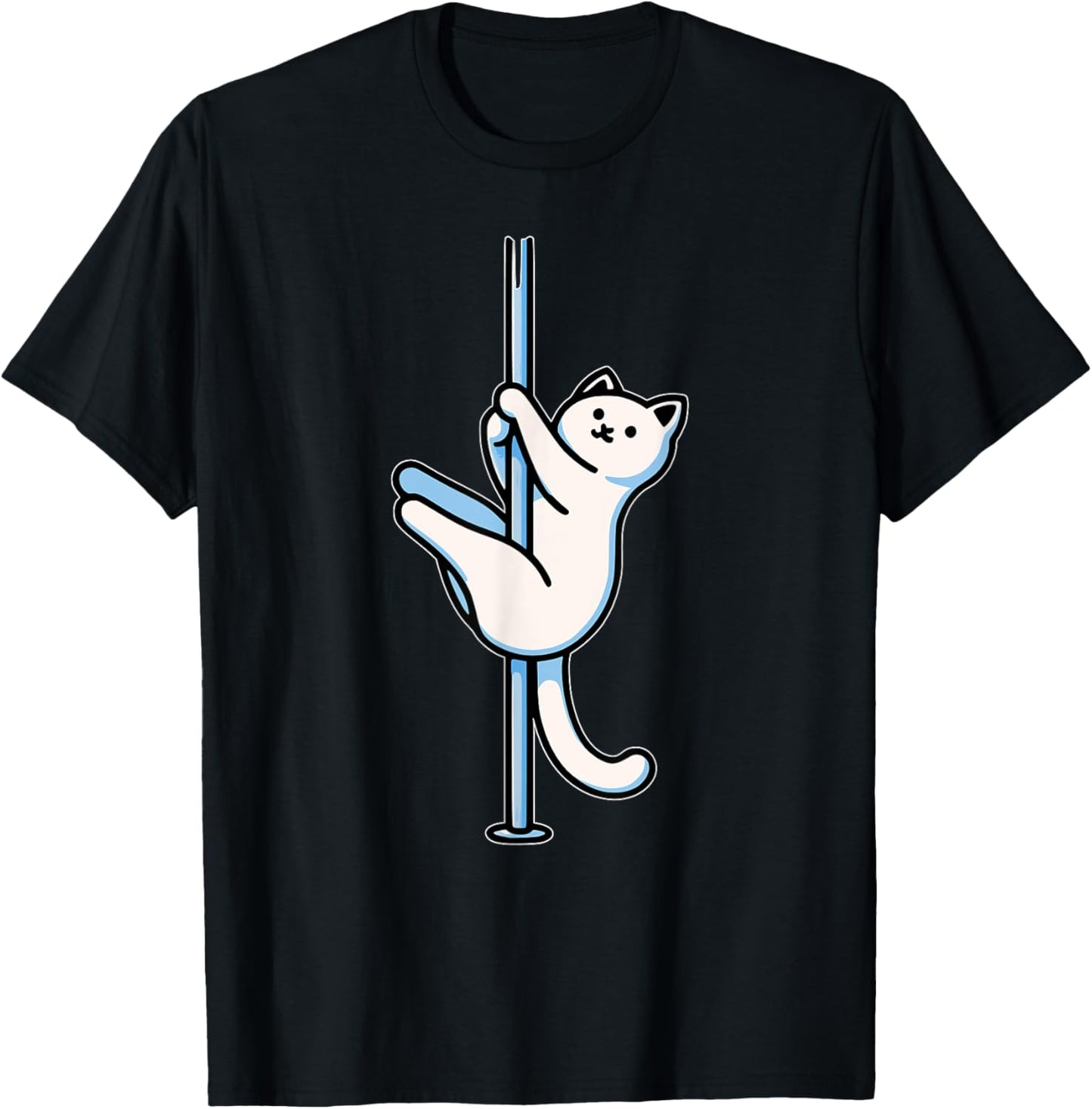 Funny Cat Pole Dancer Polecat Dancing Joke Cute Womens Mens T-Shirt