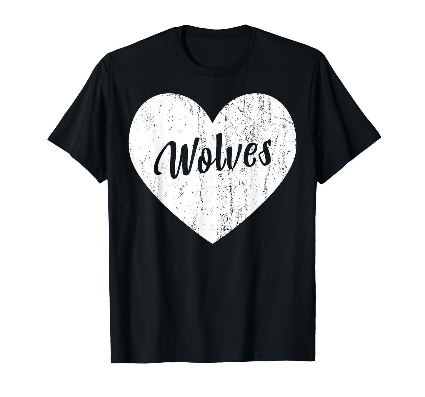 Wolves School Sports Fan Team Spirit Mascot Heart Gift T-Shirt