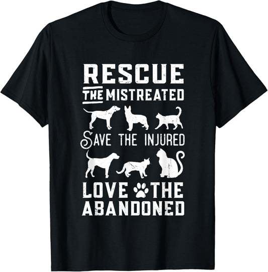 Dog Lover Cat Lover Rescue Save Love Animal Rescue Awareness T-Shirt