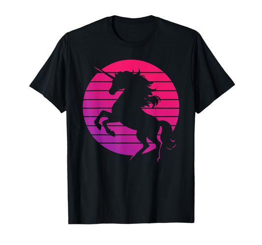 Unicorn Retro Style Vintage 80s Sunset Vaporwave T-Shirt