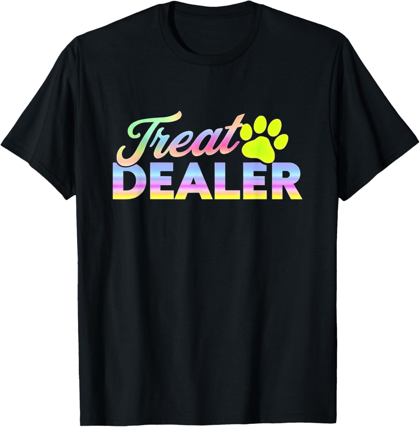 Unisex-Adults Dog Lovers Novelty T-Shirt Black Small Modern Animal Print Tie-Dye Straight Short Sleeve Everyday Casual Wear Cotton Blend Polyester