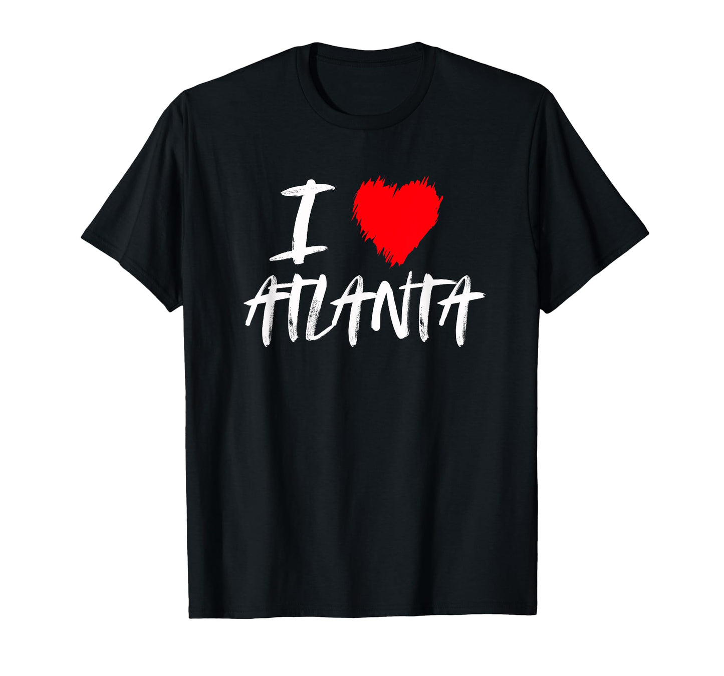 I Love Atlanta Georgia Red Heart Grunge Distressed Design T-Shirt