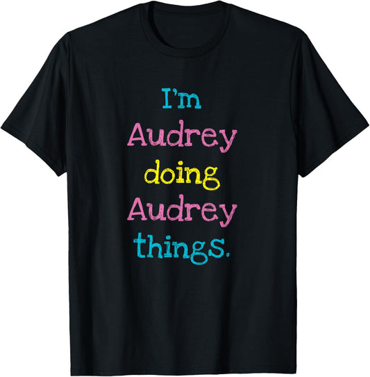 Audrey Cute Personalized Text Kid's Gift Top For Girls T-Shirt
