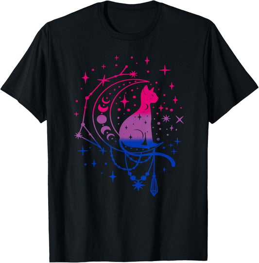 Cat Astrology Rainbow Bisexual Pride LGBT Cat Lover Gift T-Shirt